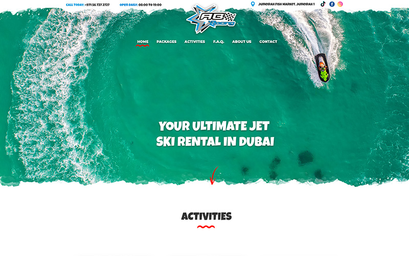 web design for abracing sports company in Jumeirah, Dubai