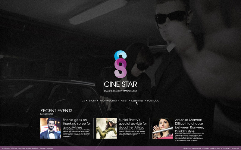 Website design and development for Cine Star Dubai