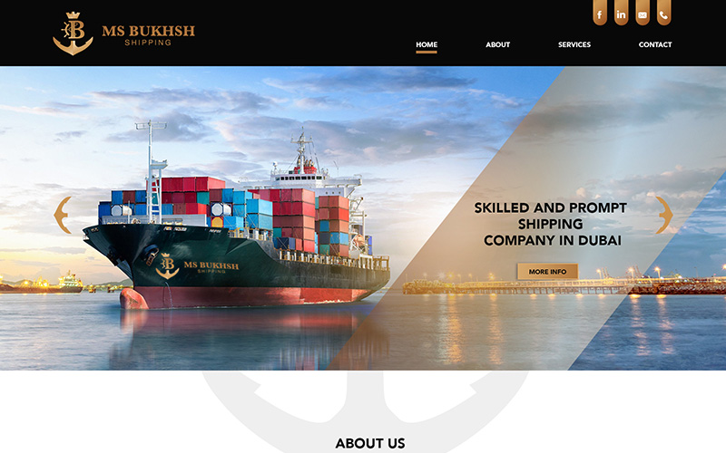 Web design for MSB Shipping company in Sheikh Zayed Road Dubai, UAE 